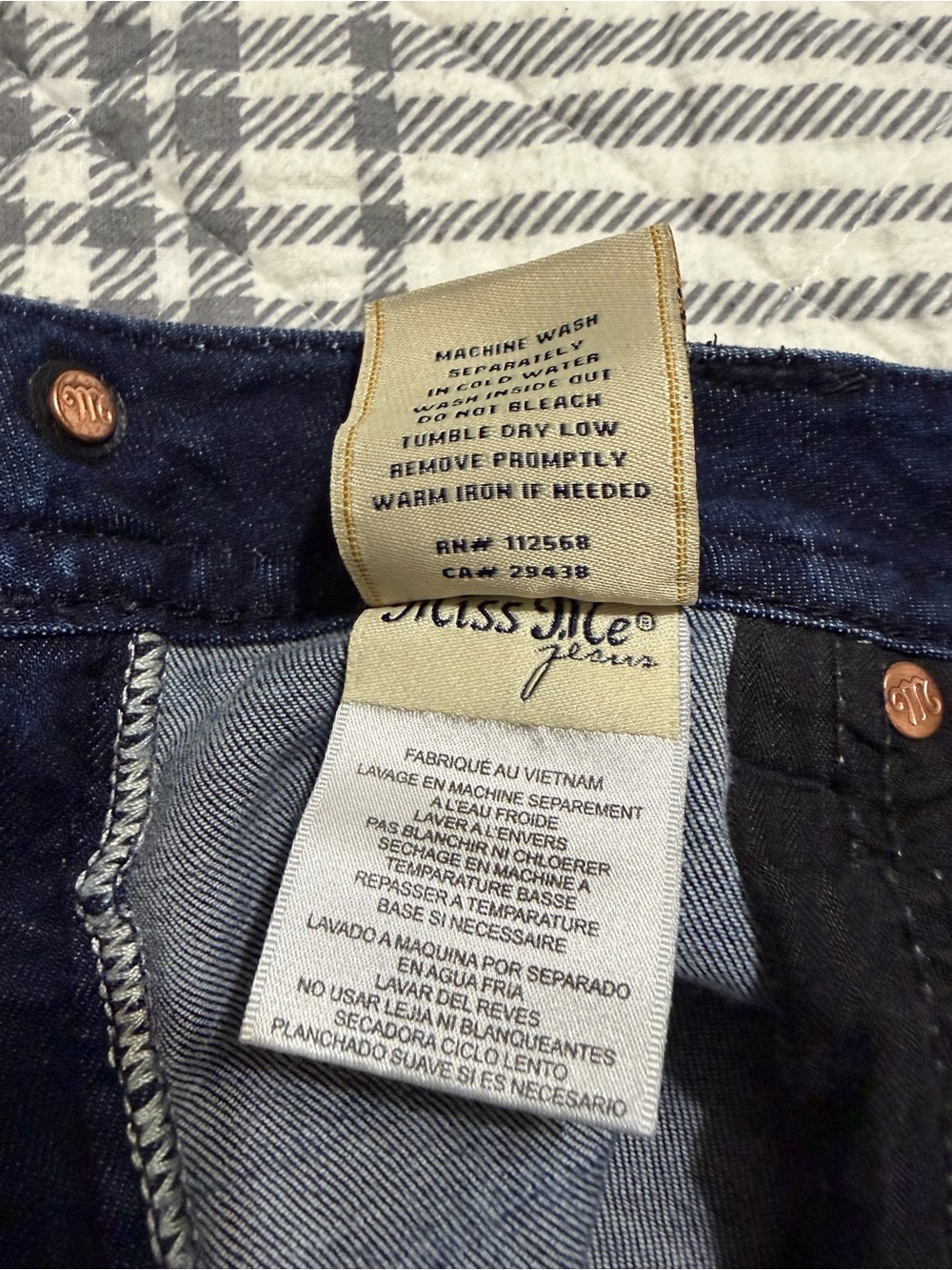 Miss Me Distressed Embellished Blue Denim Shorts - Picture 9 of 9